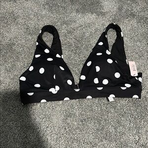 VS Black and White Polka Dot Bikini Top